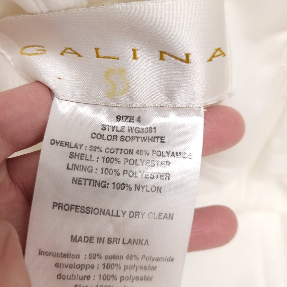 Galina Wedding Bridal Gowns Dress Strapless Size 4 - Picture 10 of 10
